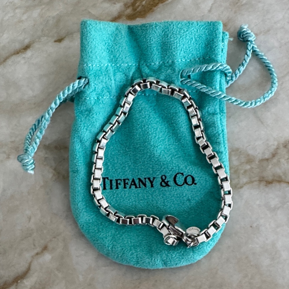 Tiffany & Co. Sterling Silver Box Venetian Link Bracelet